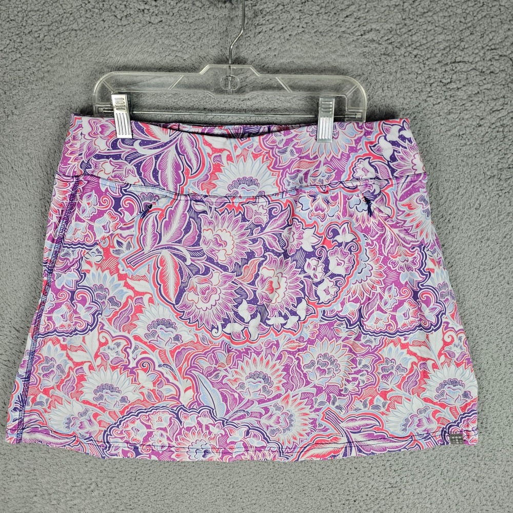 Title Nine Skort Womens 10 Purple Floral Diamelete Activewear Paisley Skirt